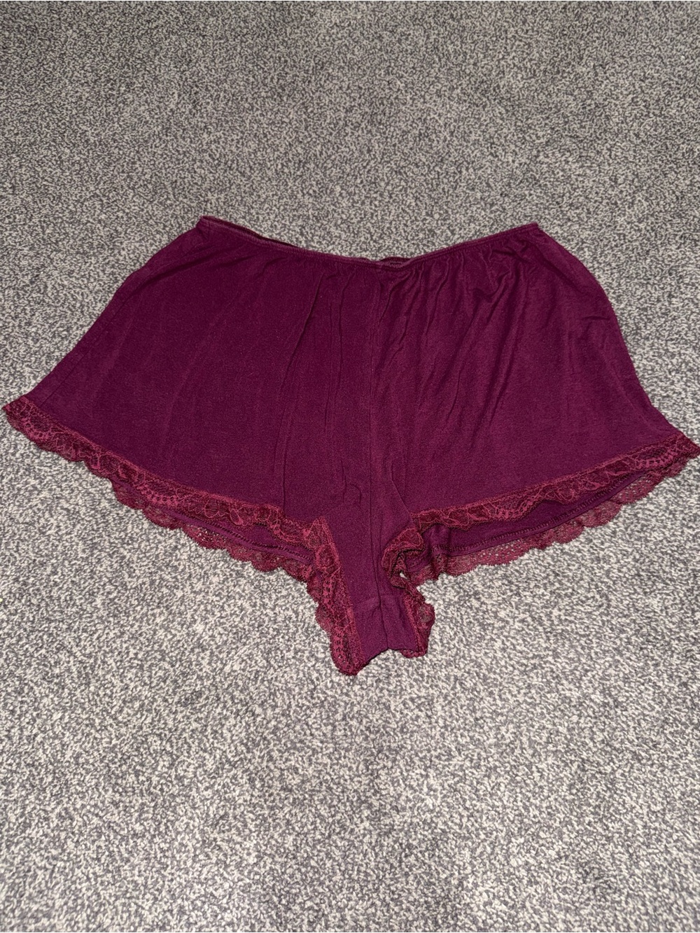 Victoria’s Secret Heavenly Lounge PJ Sleep Shorts Medium Burgundy Lace
